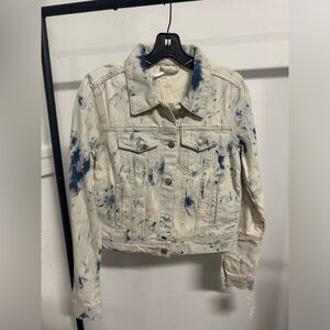 FREE PEOPLE JONES TIEDYE DENIM JACKET EXTRA SMALL NWT